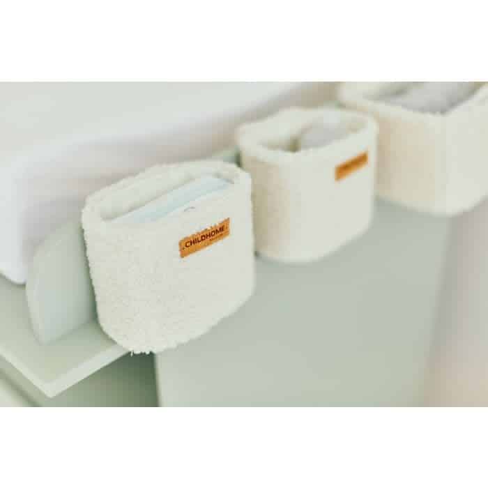 Childhome - HANGING BASKETS SET OF 3 + HOOKS TEDDY OFFWHITE