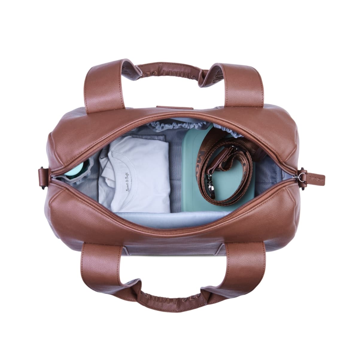 Childhome - MOMMY CLUB VERZORGINGSTAS - SIGNATURE - SIMILE LEDER - DONKER BRUIN