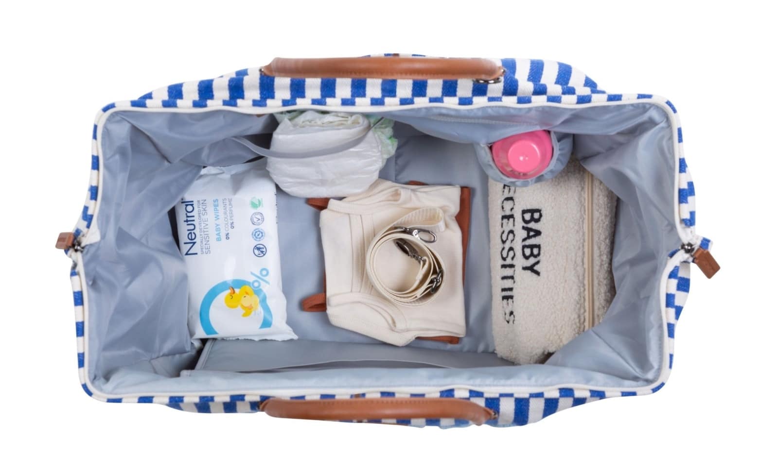 Childhome - Mommy Bag Â® Verzorgingstas - Stripes - Electric Blue/Light Blue