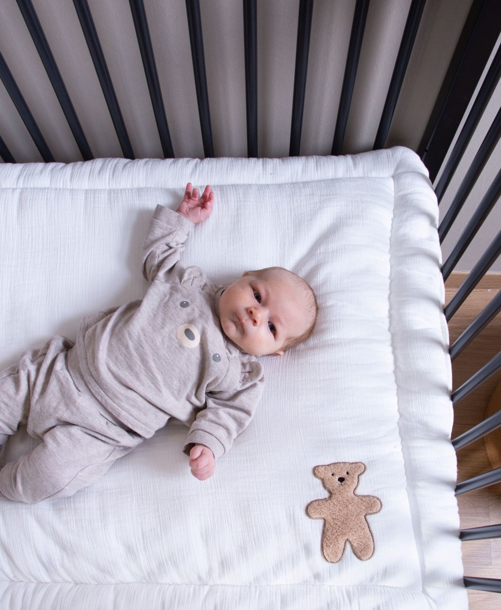 Childhome - Parklegger - 75x95 Cm - Jersey Melange Beige / Mousseline Teddy