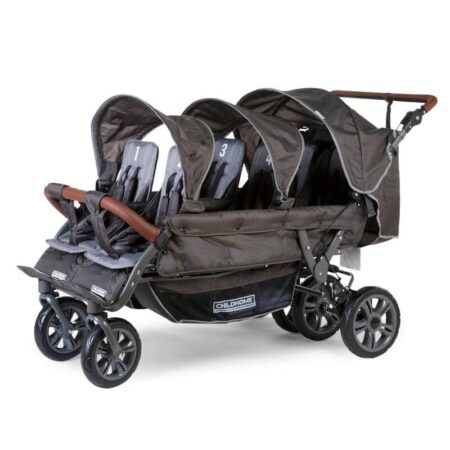Childhome - Sixseater Wandelwagen Met Autobrake + Regenhoes + Zonnekappen - Antraciet
