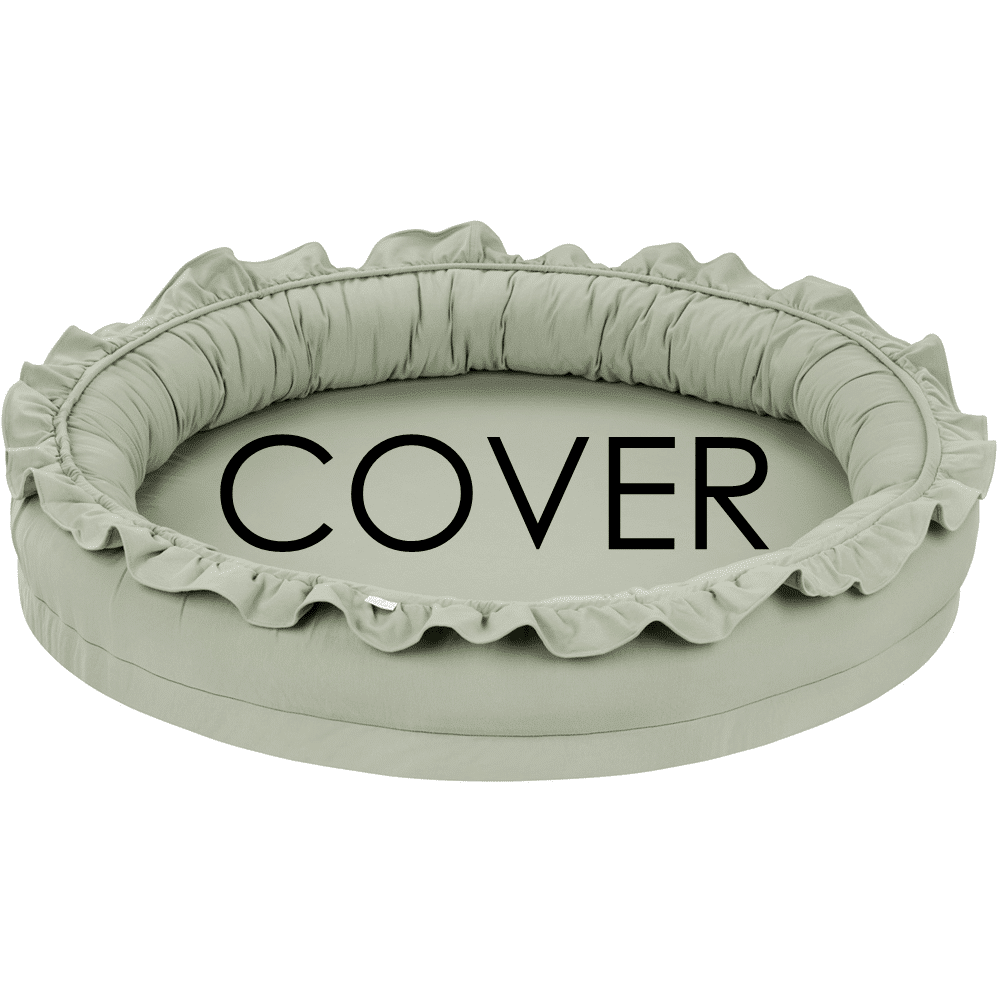 Cotton & Sweet - Junior nest cover bc with ruffles - Desert green