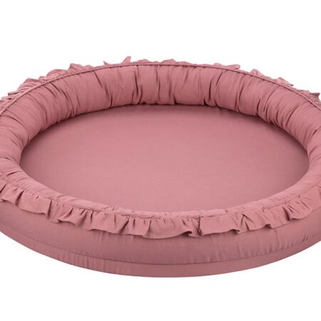 Cotton & Sweet - Linen Junior nest with ruffles - Blush