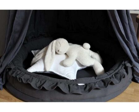 Cotton & Sweet - Small Junior nest with ruffles - Graphit