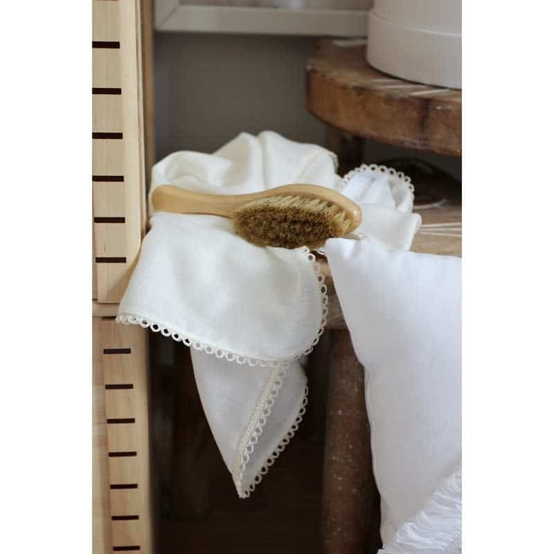 Cotton & Sweets - Bamboo diaper with lace Vanilla 43 x 43 cm