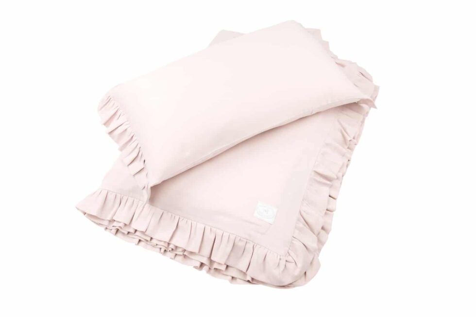 Cotton & Sweets - Bed linen SG non filled JUNIOR with ruffles Powder pink