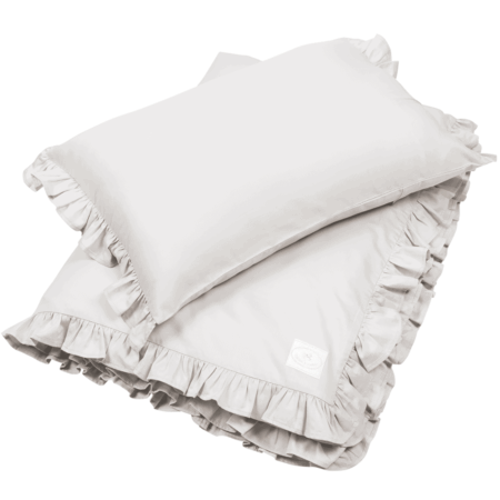 Cotton & Sweets - Margaret Junior bed linen with ruffles (covers) Light grey