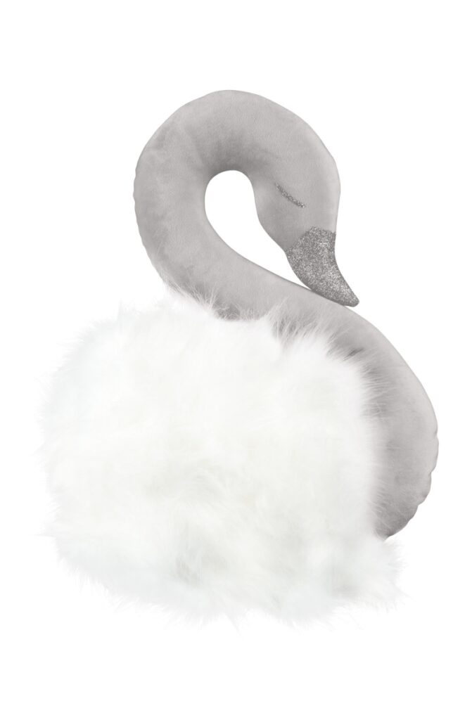 Cotton & Sweets - Wall Swan Decoration Grey with white fur