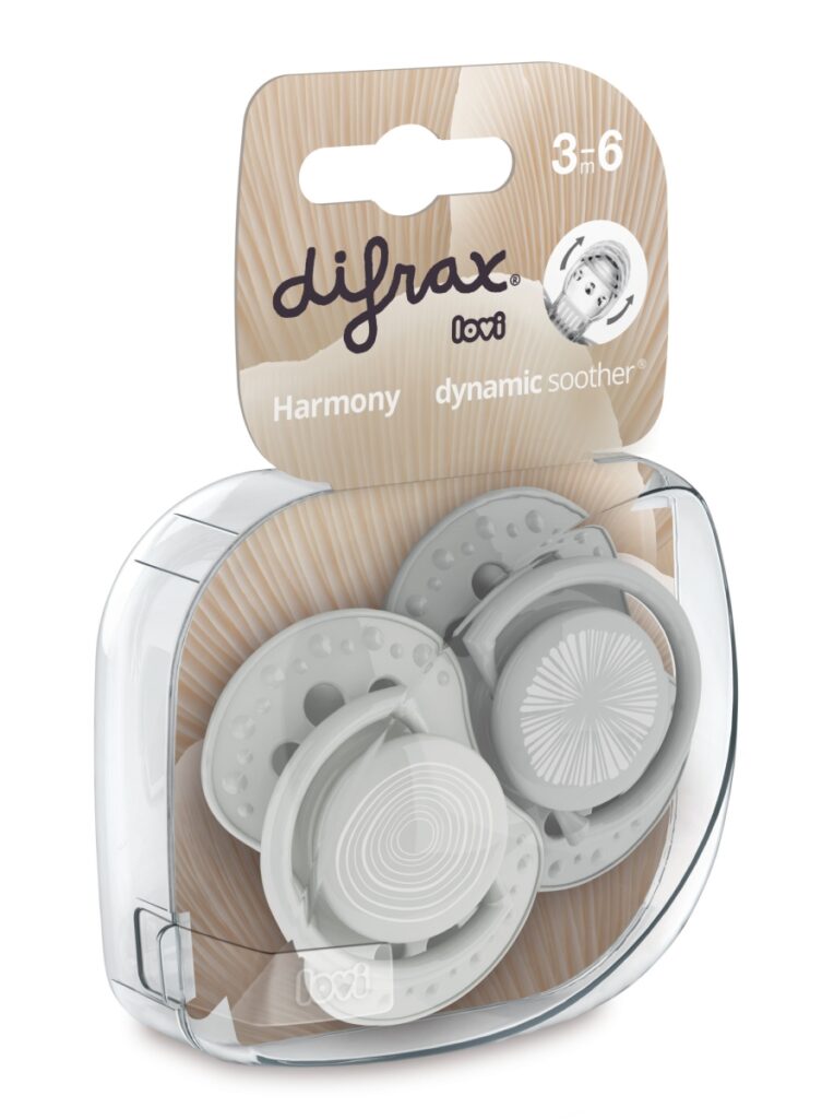 Difrax - Dynamic Fopspeen 3-6M Harmony L.Grey / D.Grey