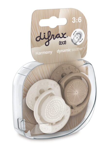 Difrax - Dynamic Fopspeen 3-6M Harmony Créme / L.Brown