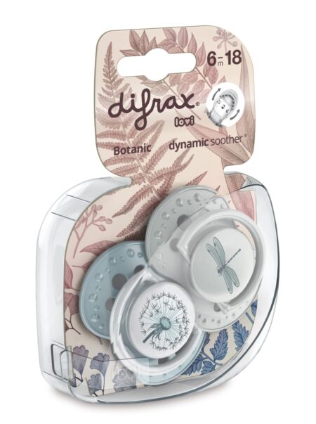 Difrax - Dynamic Fopspeen 6-18M Botanic Blue / Green