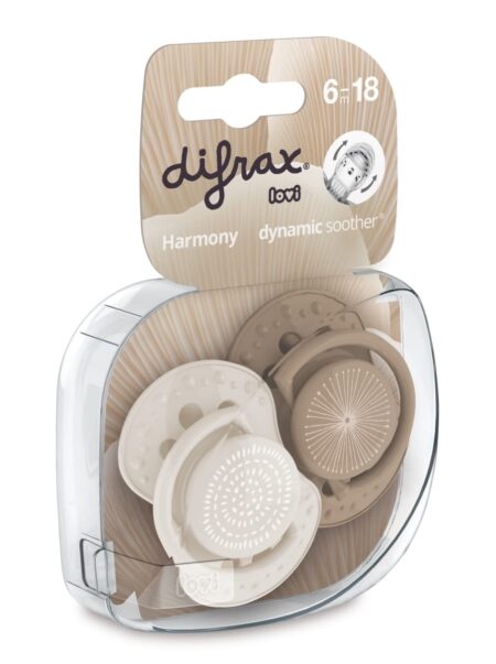 Difrax - Dynamic Fopspeen 6-18M Harmony Créme / L.Brown
