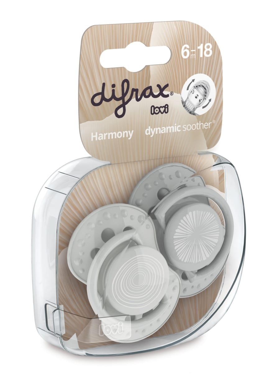 Difrax - Dynamic Fopspeen 6-18 M Harmony L.Grey / D.Grey