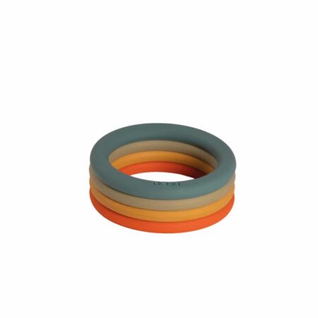 Dëna - Natuur: RINGEN 4x, in silicone, in doos, 0m+