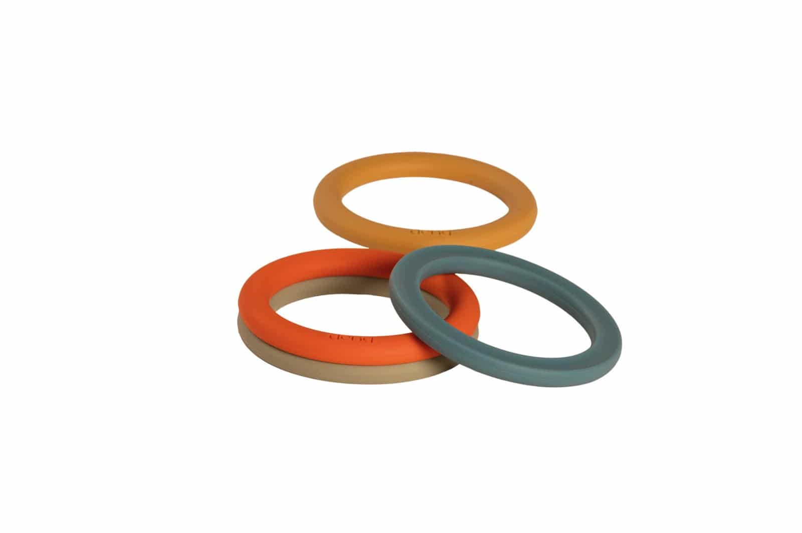 Dëna - Natuur: RINGEN 4x, in silicone, in doos, 0m+