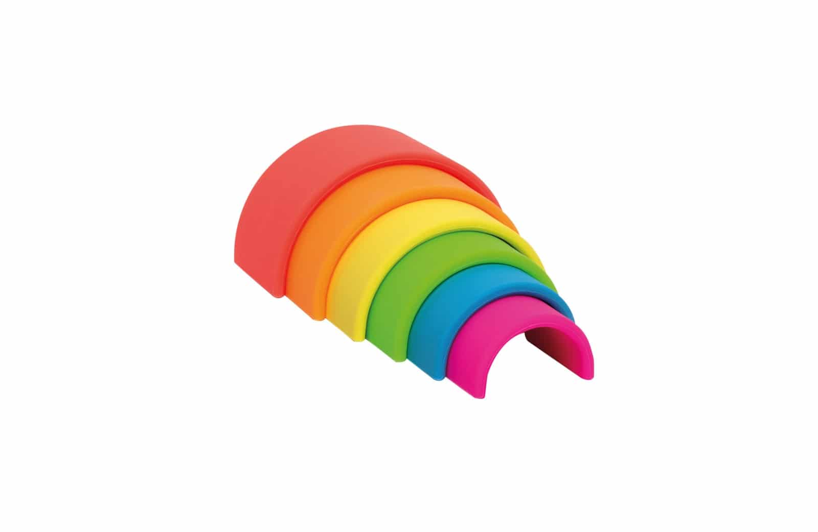 Dëna - Neon: REGENBOOG 6x, in silicone, in doos, 0m+