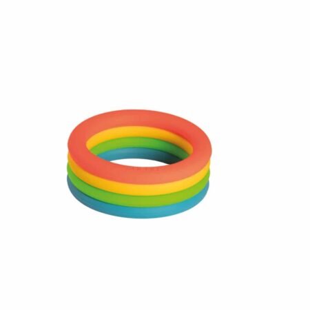 Dëna - Neon: RINGEN 4x, in silicone, in doos, 0m+