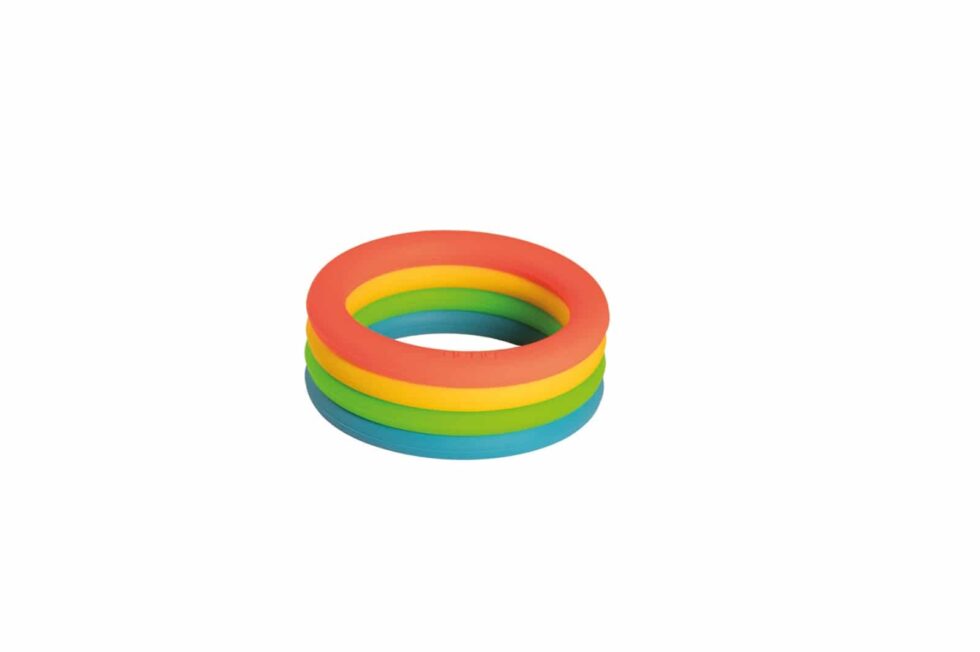Dëna - Neon: RINGEN 4x, in silicone, in doos, 0m+