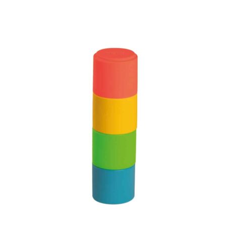 Dëna - Neon: STAPELBEKERS 4x, in silicone, in doos, 0m+