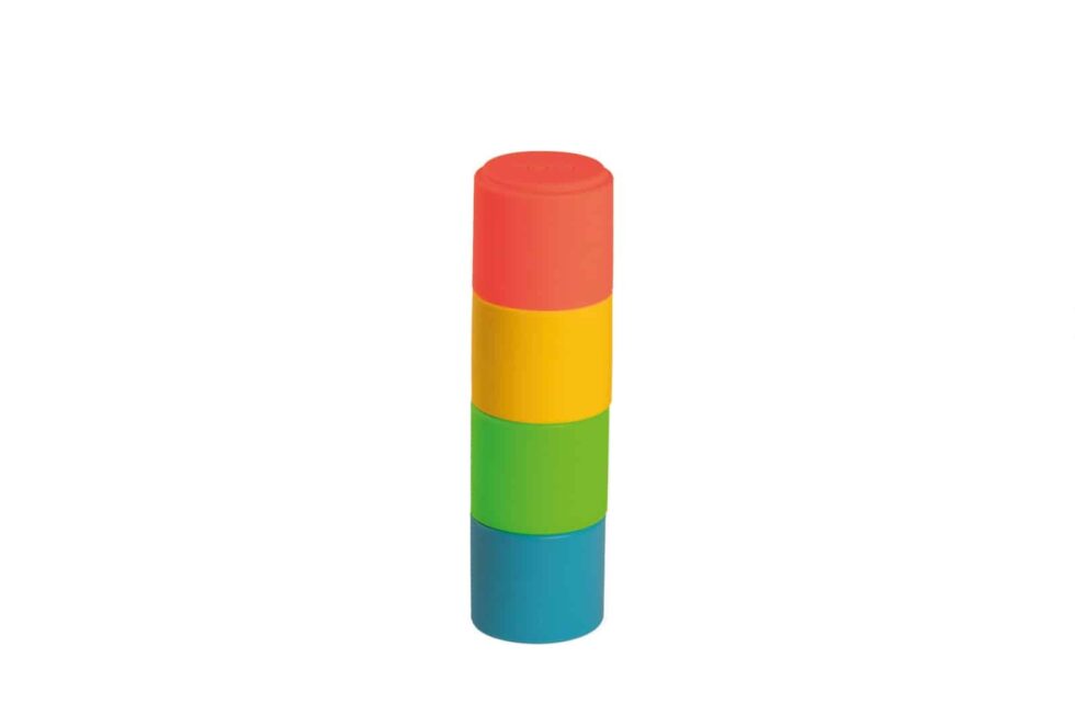 Dëna - Neon: STAPELBEKERS 4x, in silicone, in doos, 0m+