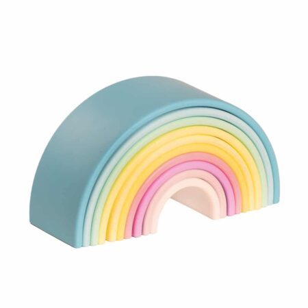 Dëna - Pastel: REGENBOOG 10x, in silicone, in doos, 0m+