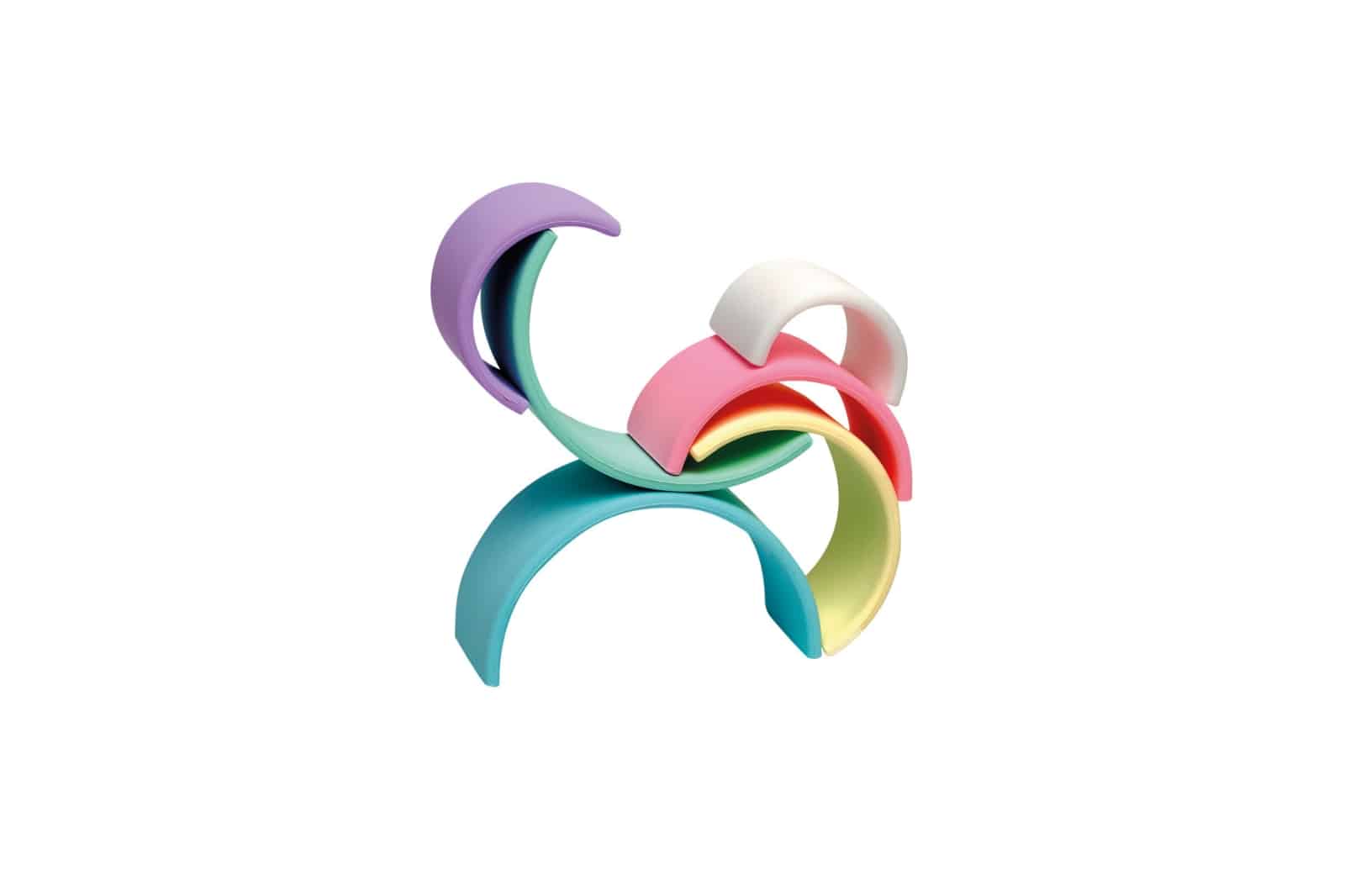 Dëna - Pastel: REGENBOOG 6x, in silicone, in doos, 0m+