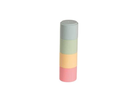 Dëna - Pastel: STAPELBEKERS 4x, in silicone, in doos, 0m+