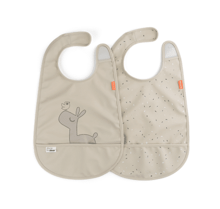 Done by Deer - Bib w/velcro 2-pack Lalee Sand