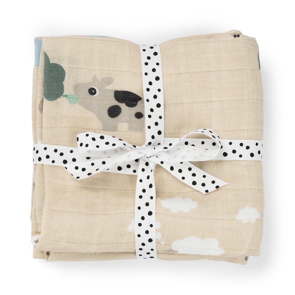 Done by Deer - Burp cloth 2-pack Tiny farm Sand