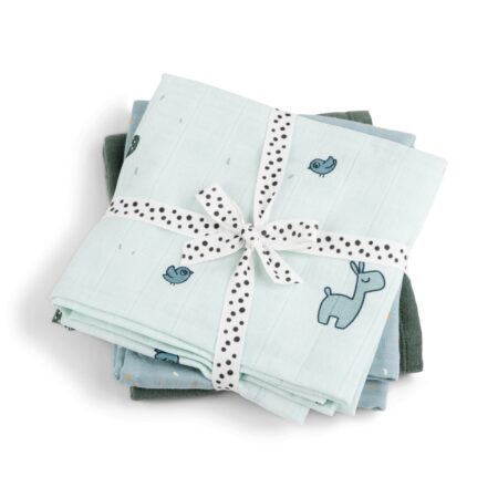 Done by Deer - Burp cloth 3-pack GOTS Lalee Blue