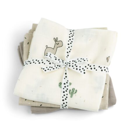 Done by Deer - Burp cloth 3-pack GOTS Lalee Sand