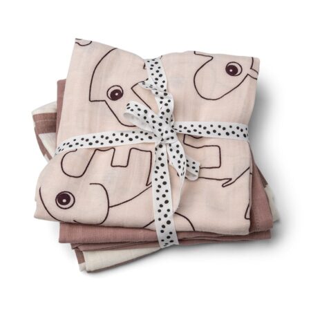 Done by Deer - Burp cloth 3-pack, Powder, GOTS