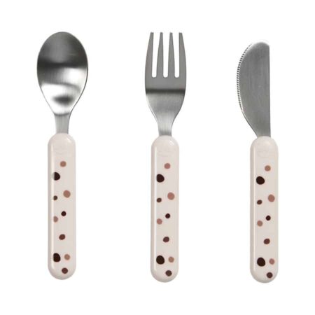 Done by Deer - Cutlery set, Dreamy dots, Powder