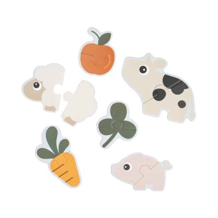 Done by Deer - First jigsaw puzzle set Tiny farm Colour mix