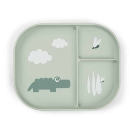 Done by Deer - Foodie compartment plate Croco Green