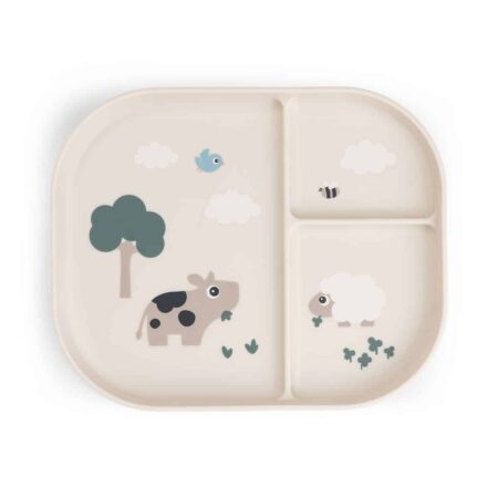 Done by Deer - Foodie compartment plate Tiny farm Sand