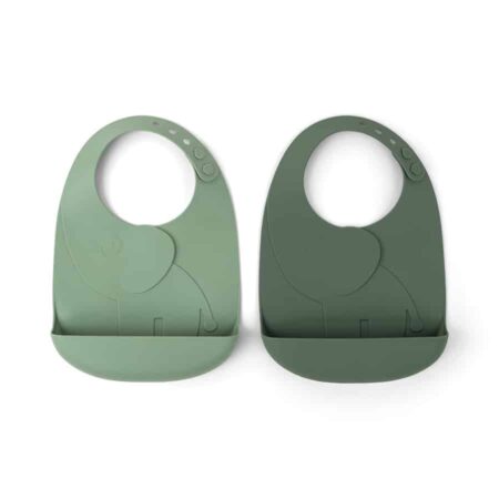 Done by Deer - Peekaboo bib 2-pack, Elphee, Green