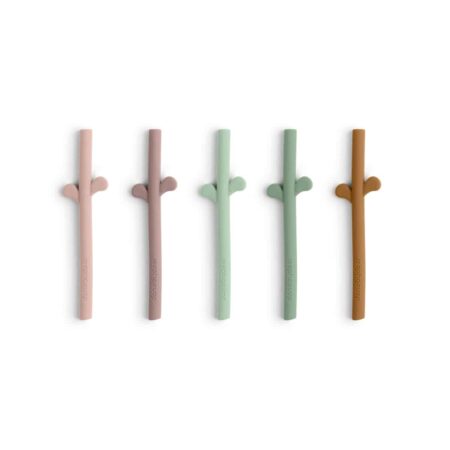 Done by Deer - Peekaboo silicone straw 5-pack Powder Mix
