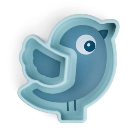 Done by Deer - Silicone Stick&Stay snack plate Birdee Blue