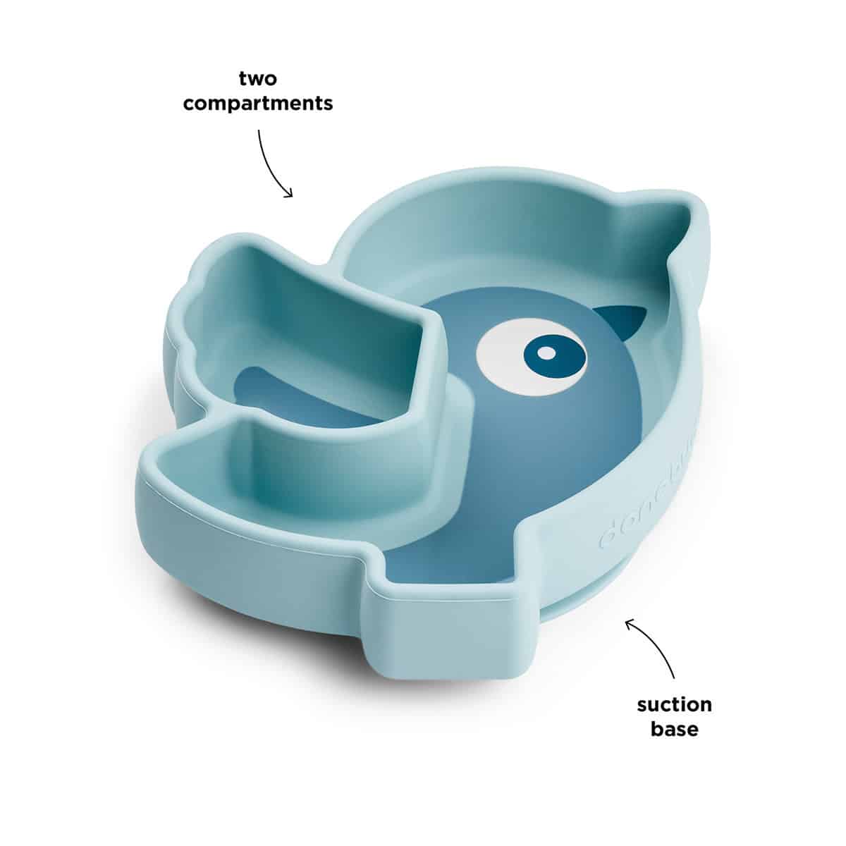 Done by Deer - Silicone Stick&Stay snack plate Birdee Blue