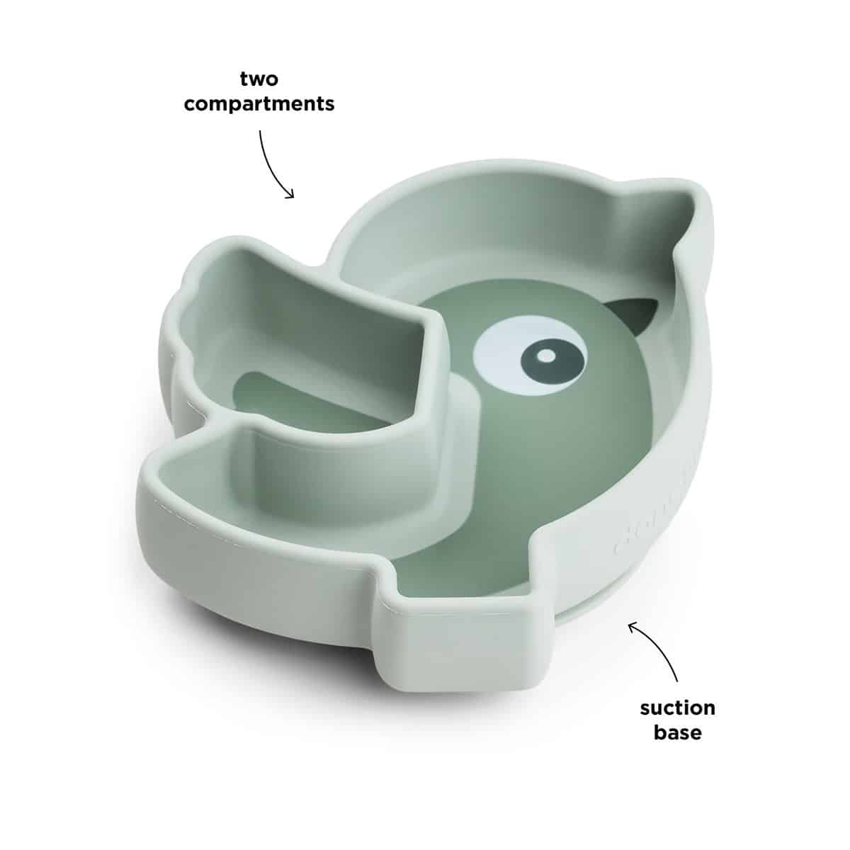 Done by Deer - Silicone Stick&Stay snack plate Birdee Green