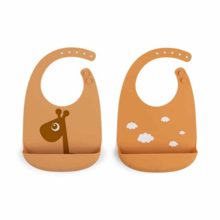 Done by Deer - Silicone bib 2-pack Raffi Mustard