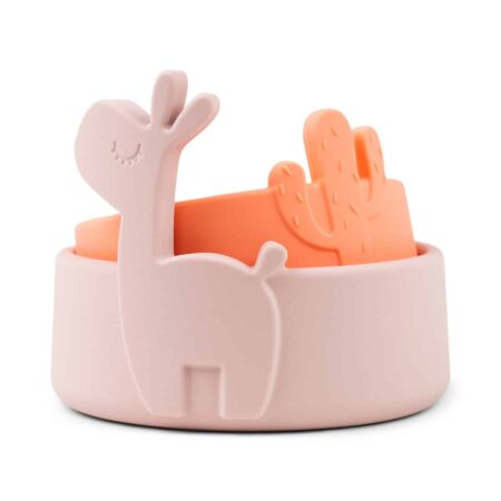 Done by Deer - Silicone bowl set 2 pcs Lalee Powder/Coral