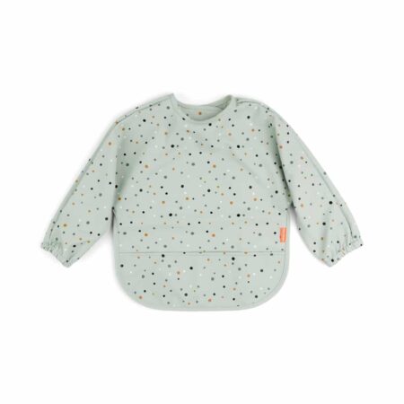 Done by Deer - Sleeved pocket bib Happy dots Green