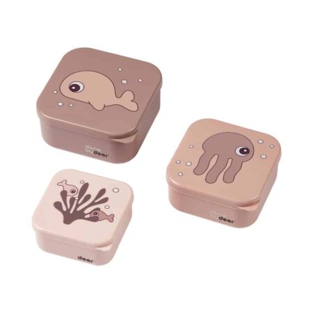 Done by Deer - Snack box set 3 pcs, Sea friends, Powder