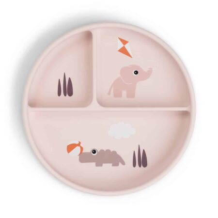 Done by Deer - Stick&Stay compartment plate Playground Powder