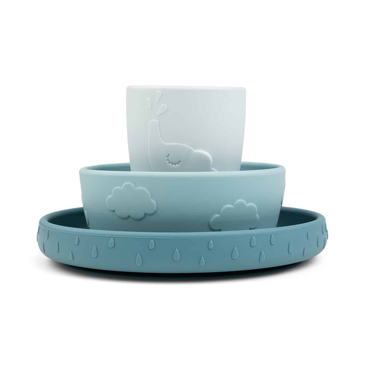 Done by Deer - Stick&Stay dinner set Deer friends Blue