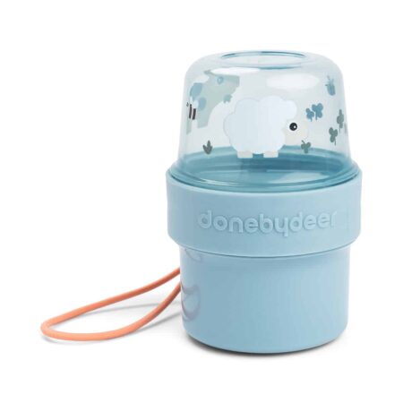 Done by Deer - To go 2-way snack container S Tiny farm Blue