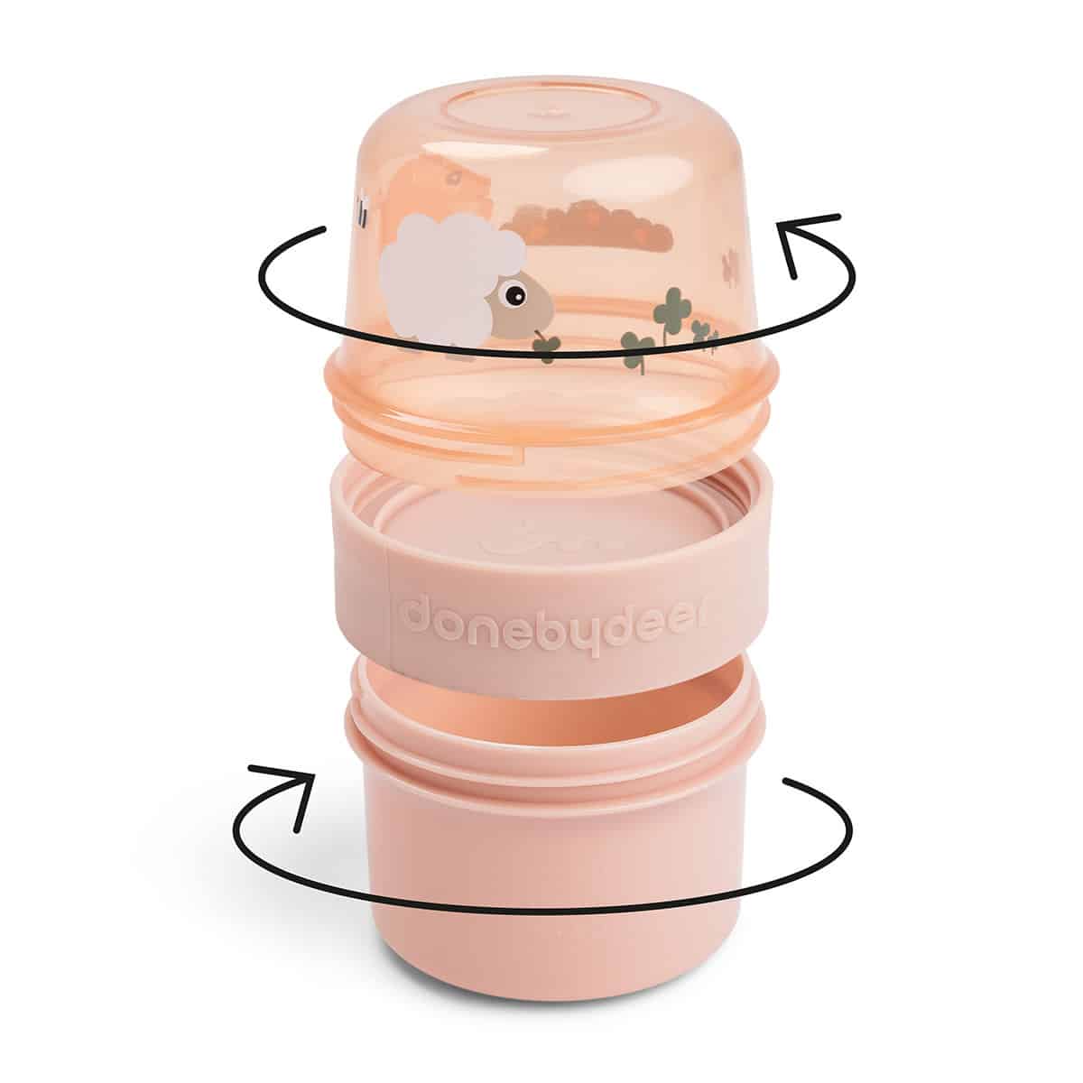Done by Deer - To go 2-way snack container S Tiny farm Powder