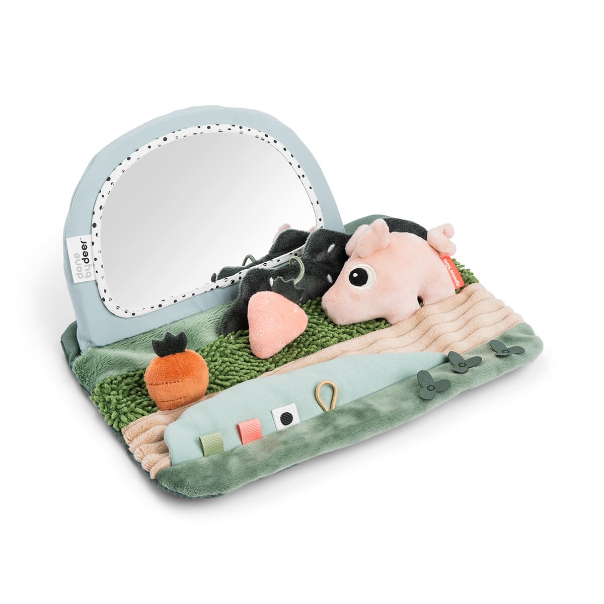 Done by Deer - Tummy time sensory mirror Tiny farm Colour mix